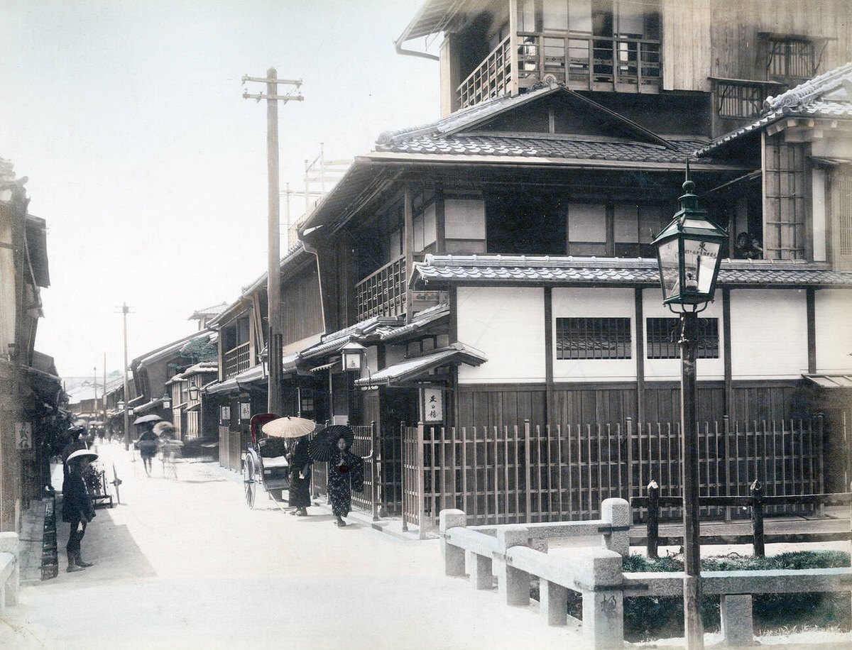 Buildings at Sonezaki-Shinchi 2-chome in Osaka, 1880