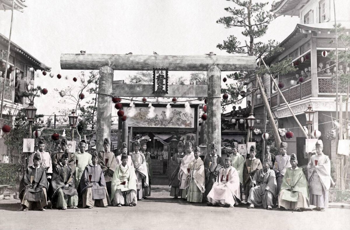 Group of Buddhist priests, 1890