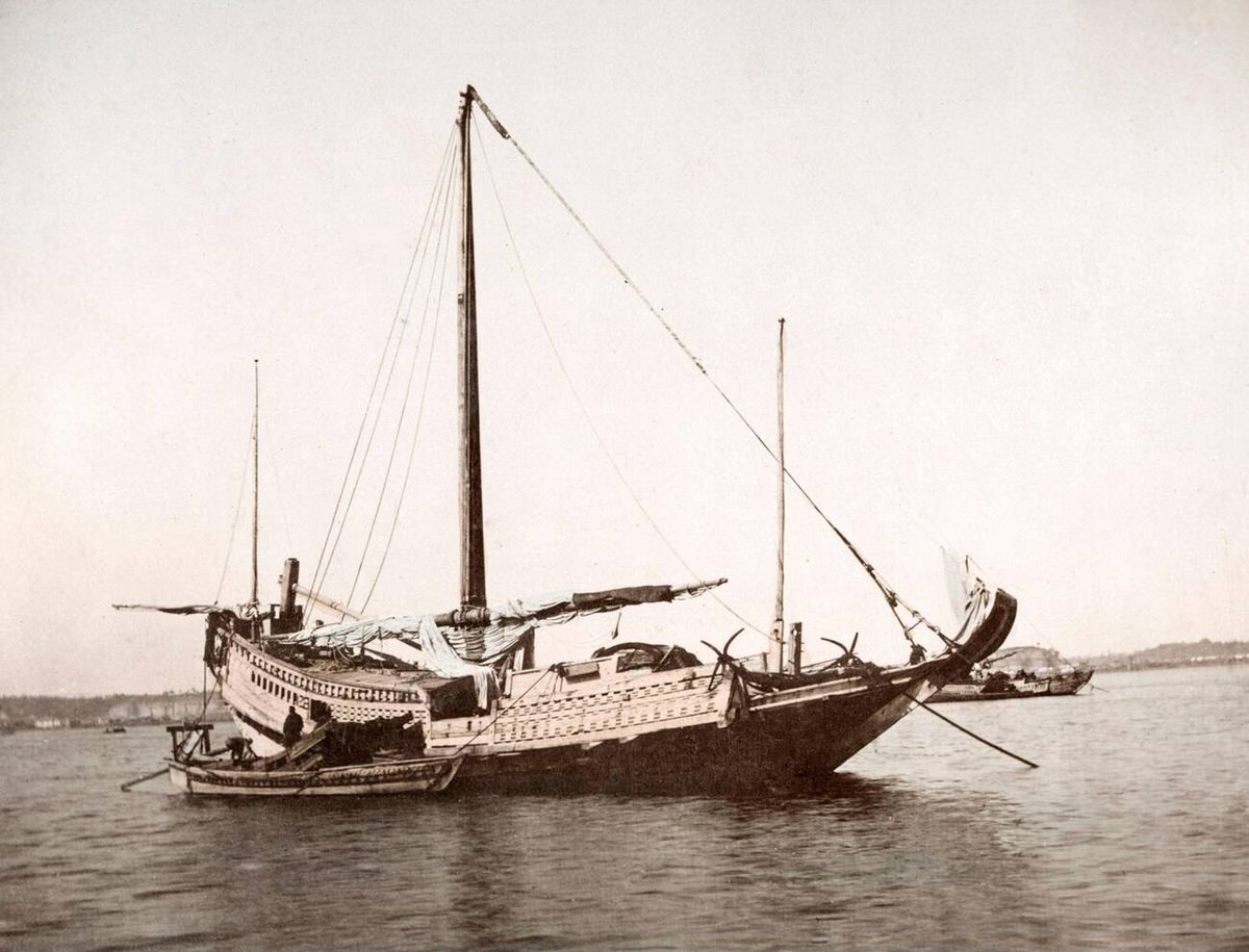 Japanese junk ship, 1880s