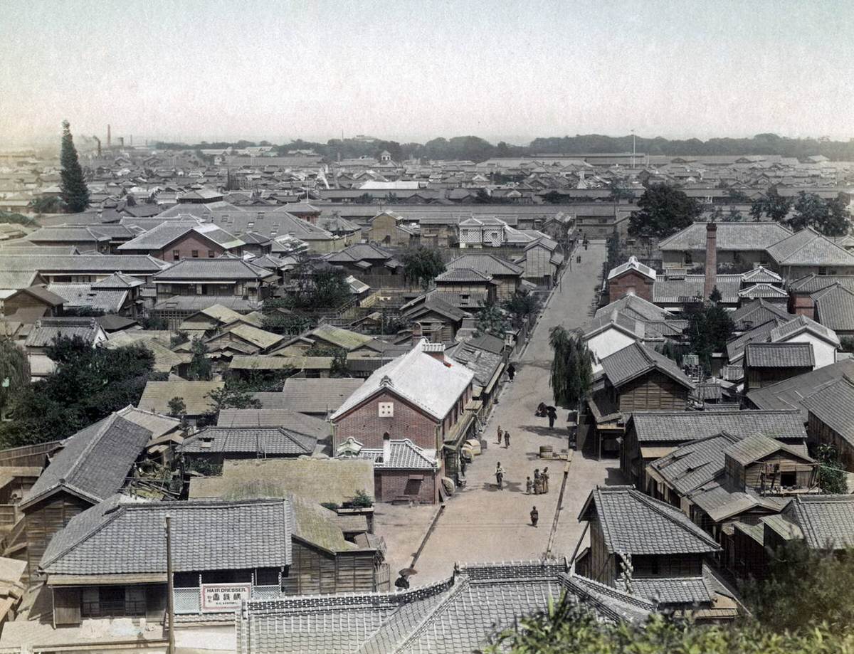 High-angle view of Tokyo, 1880s