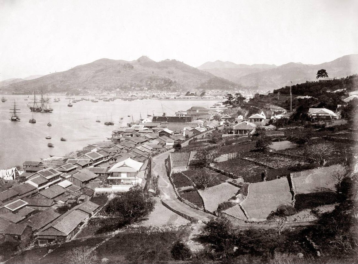 Waterfront view of Nagasaki, 1880s