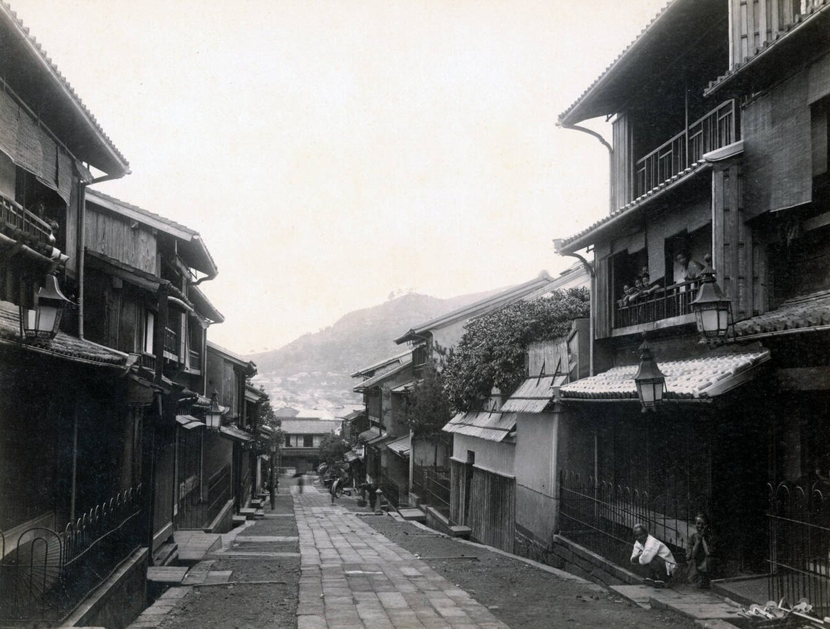 Street in Nagasaki, 1880s