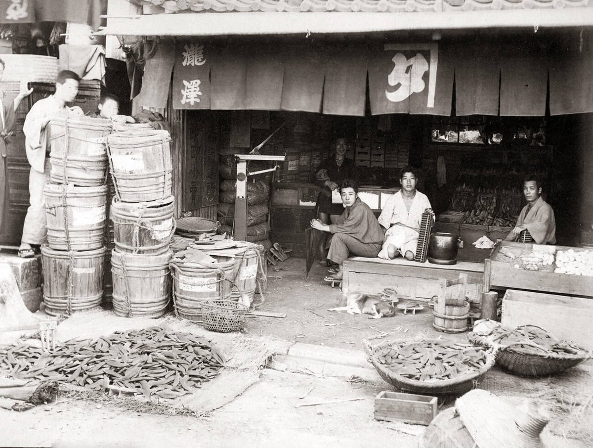 Food shop in Japan, 1880s
