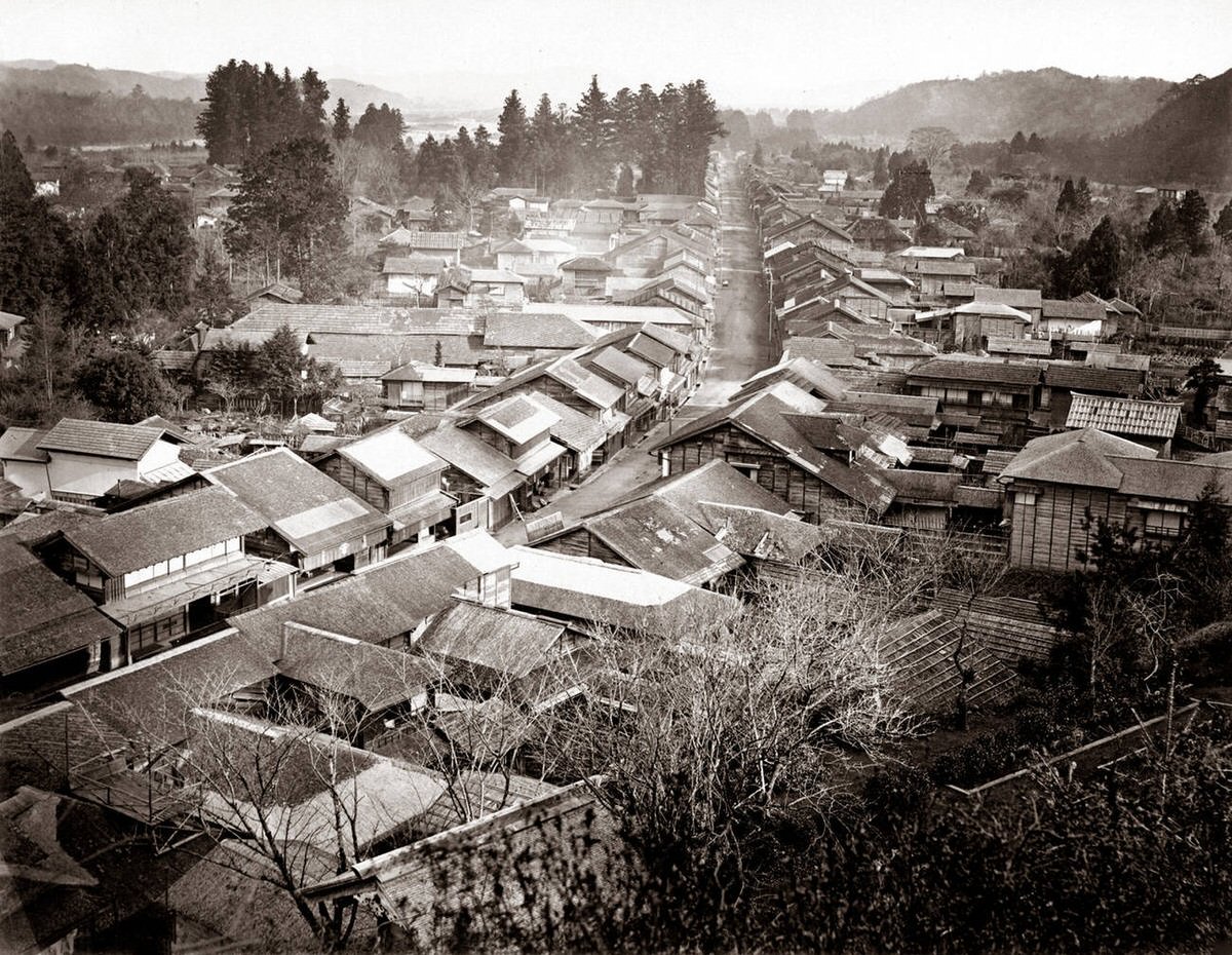 Street through Nikko, 1880s