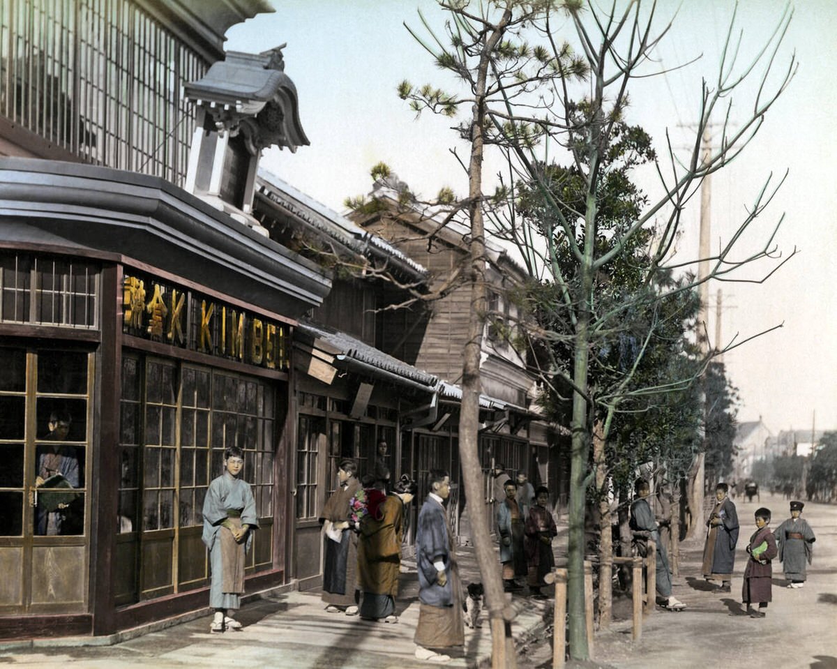 Honcho Dori in Yokohama, 1885