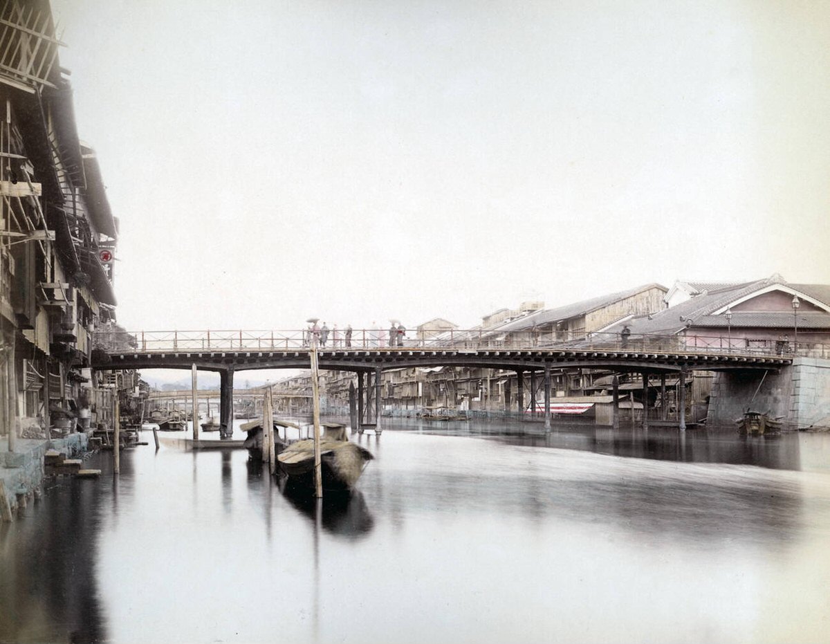 Canal in Osaka, 1880s