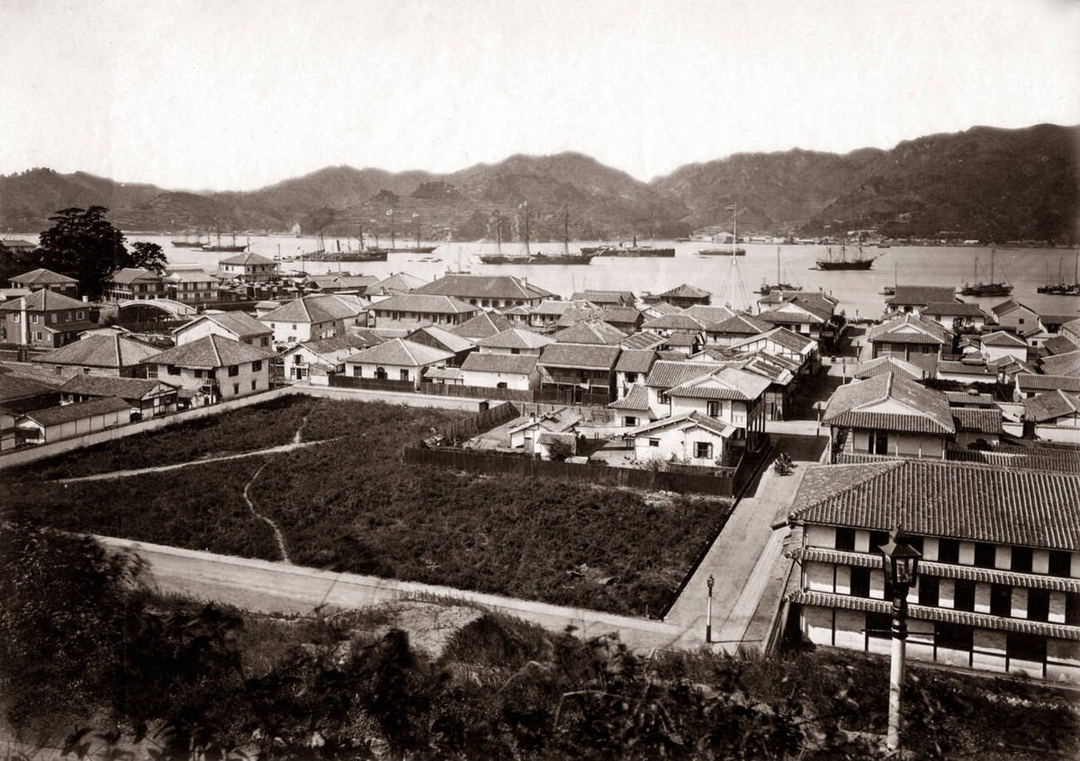 Ships in Nagasaki Harbor, 1880s
