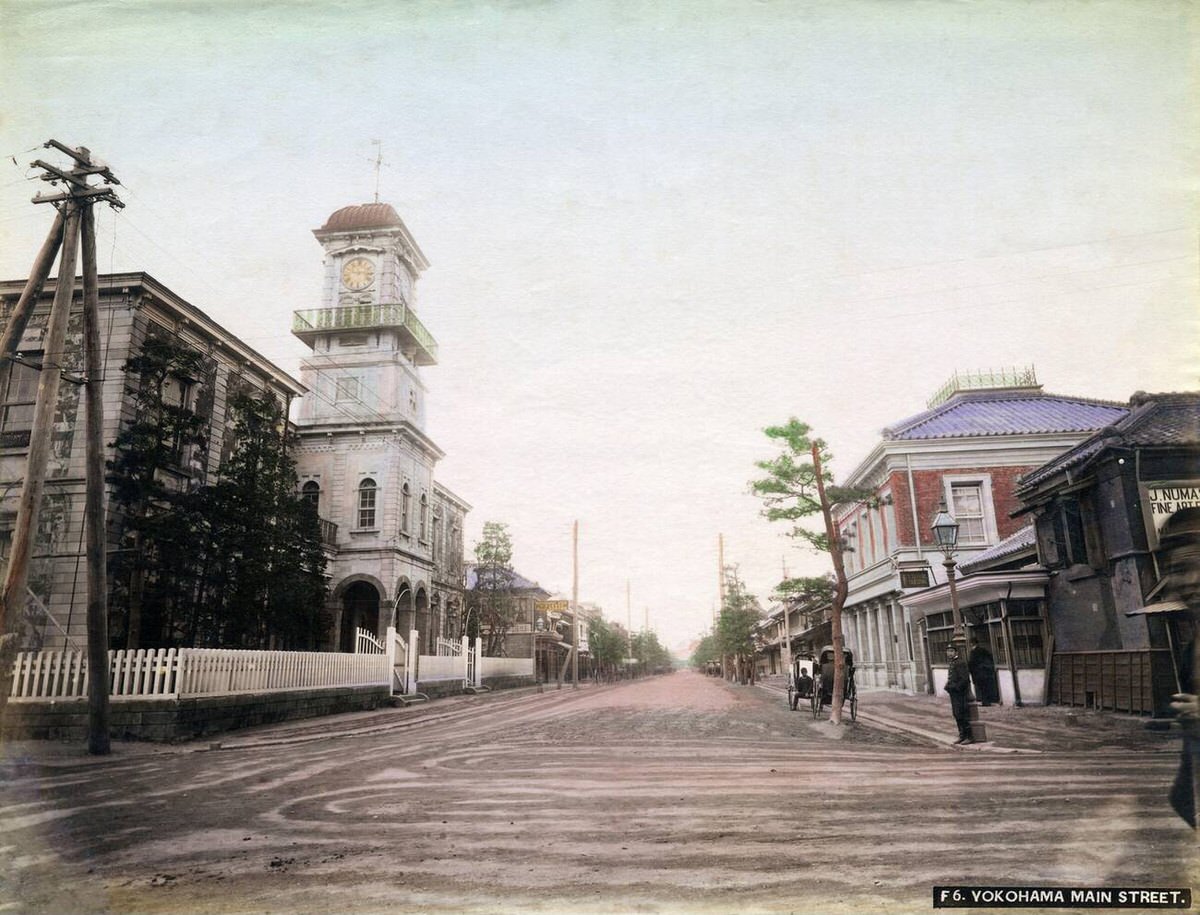 Clock tower of Yokohama Town Hall, 1890s