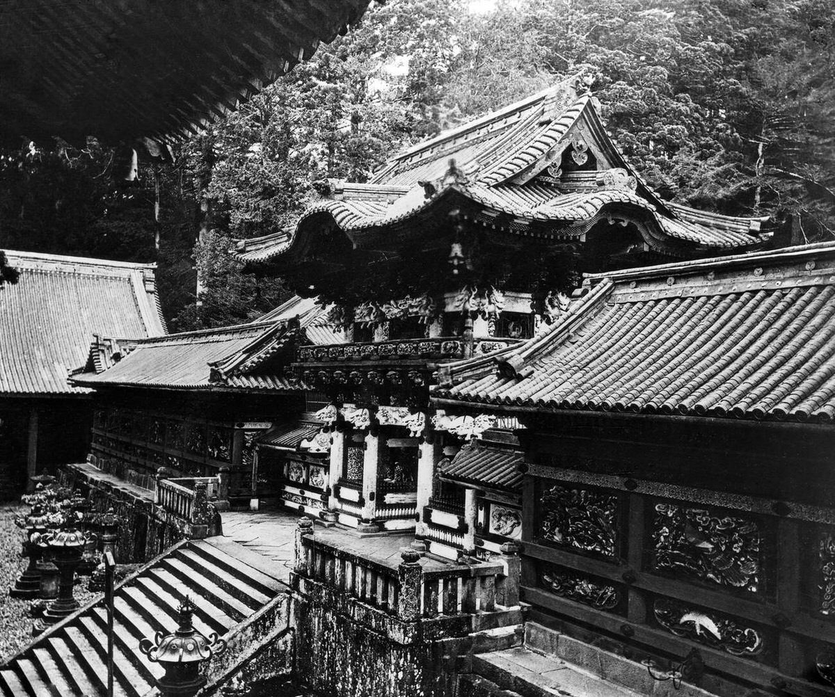 Yomeimon Gate at the Toshogu Shrine complex in Nikko, 1890s
