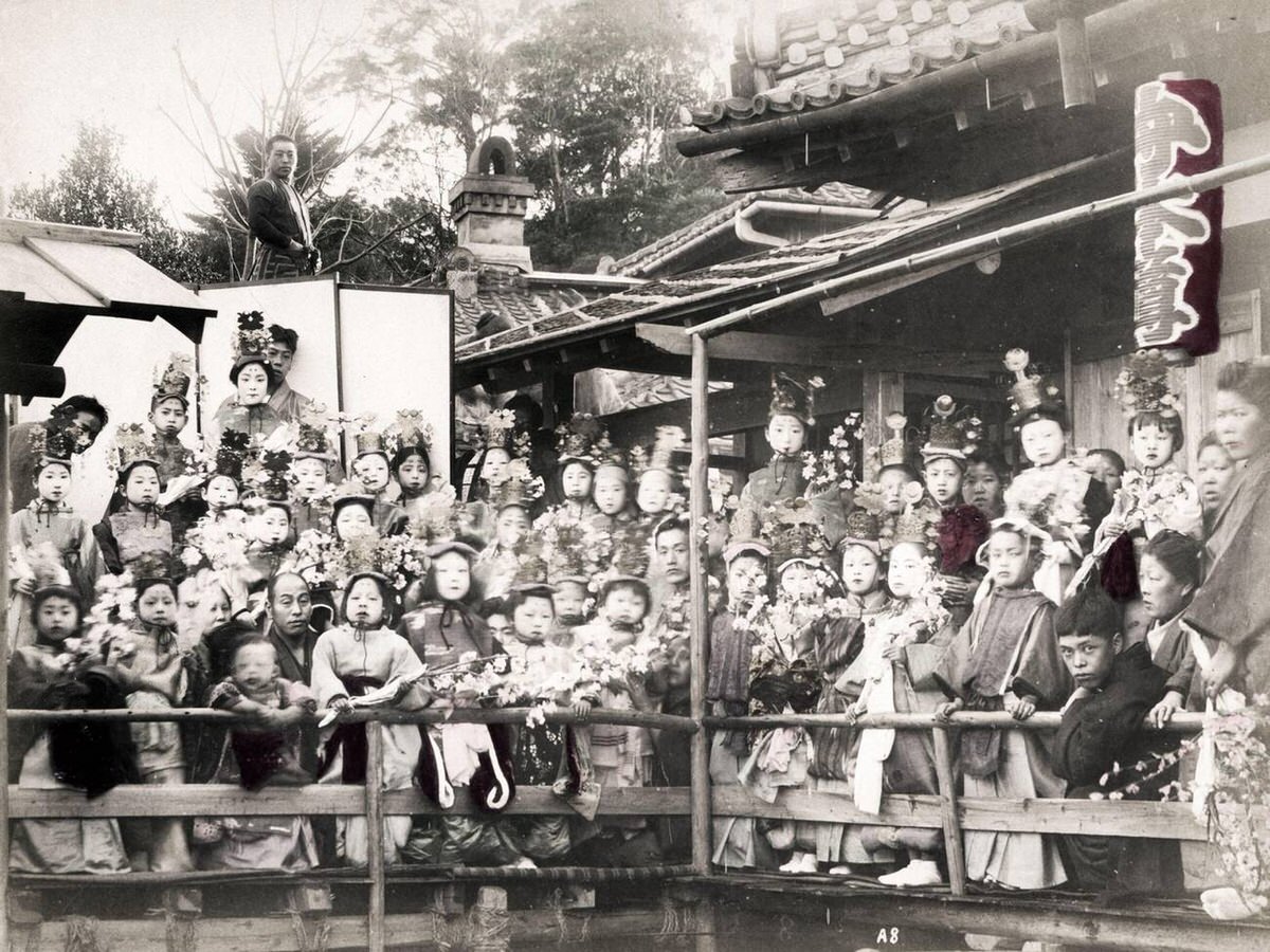 Children in festival dress, 1890s