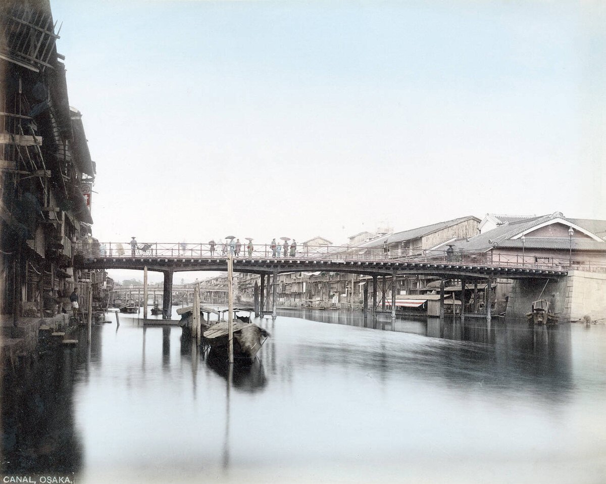 Dotonbori Canal and Ebisubashi Bridge in Osaka, 1880