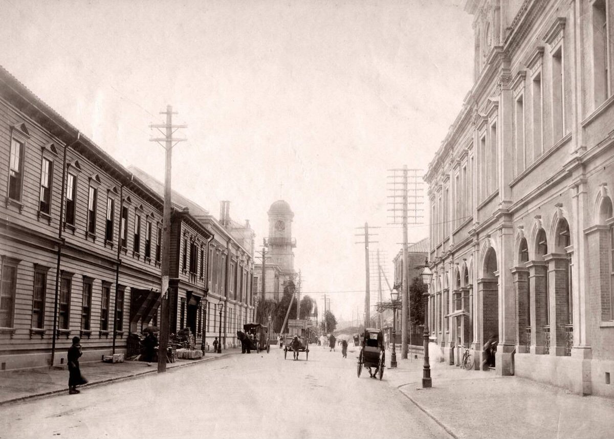Street in Yokohama, 1890
