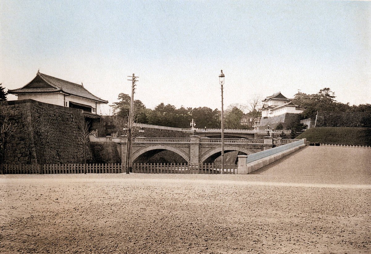 Nijubashi at the Imperial Palace in Tokyo, 1895
