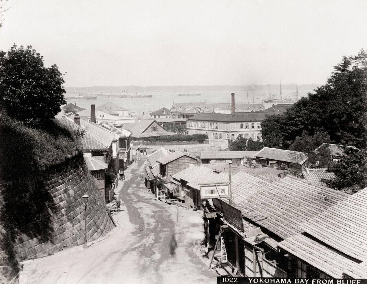 View of Yokohama harbor from The Bluff, 1890