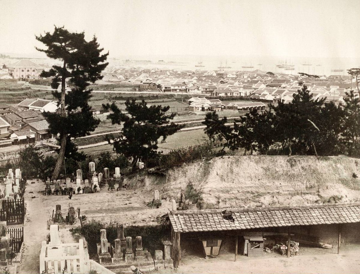Town and harbor of Kobe, 1890s