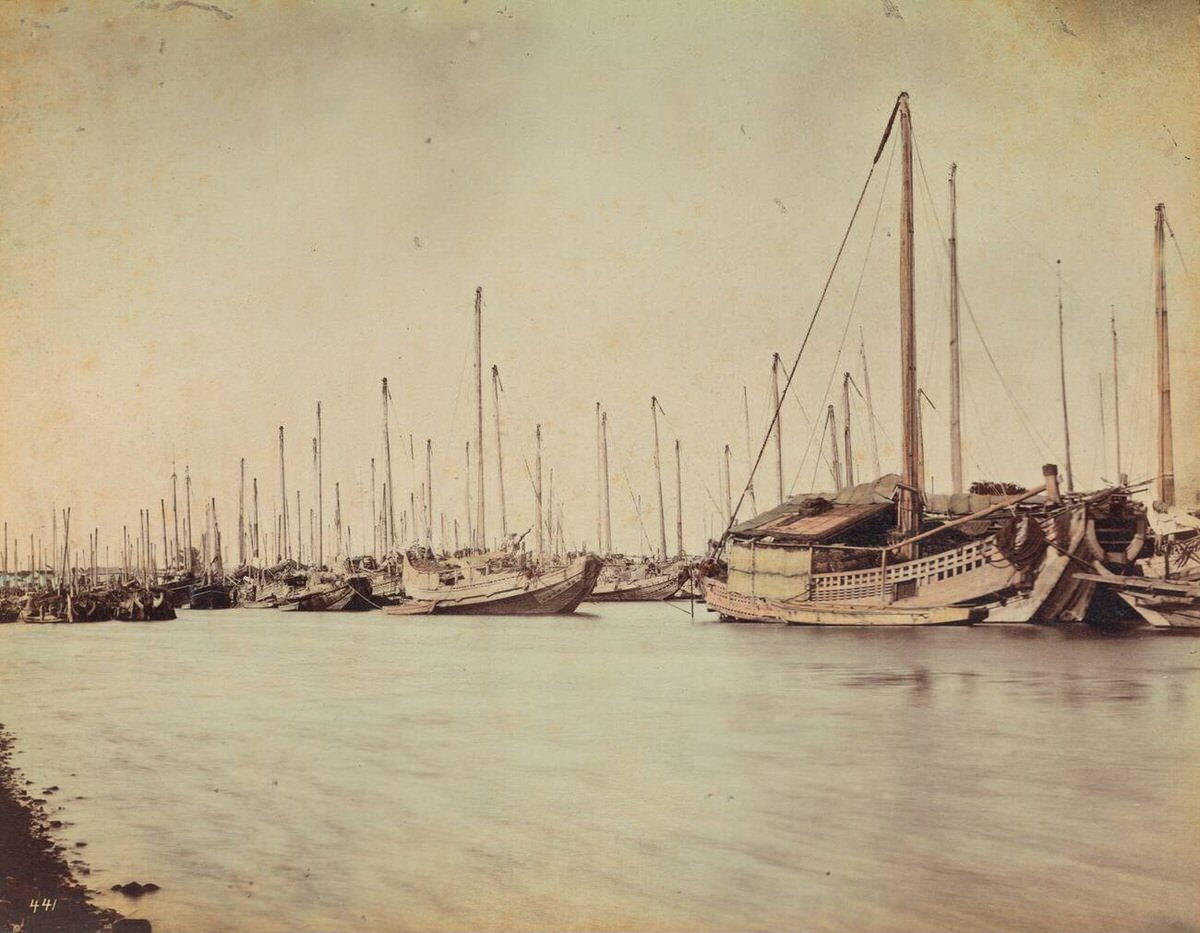 Japanese junks in Nagasaki, 1890s