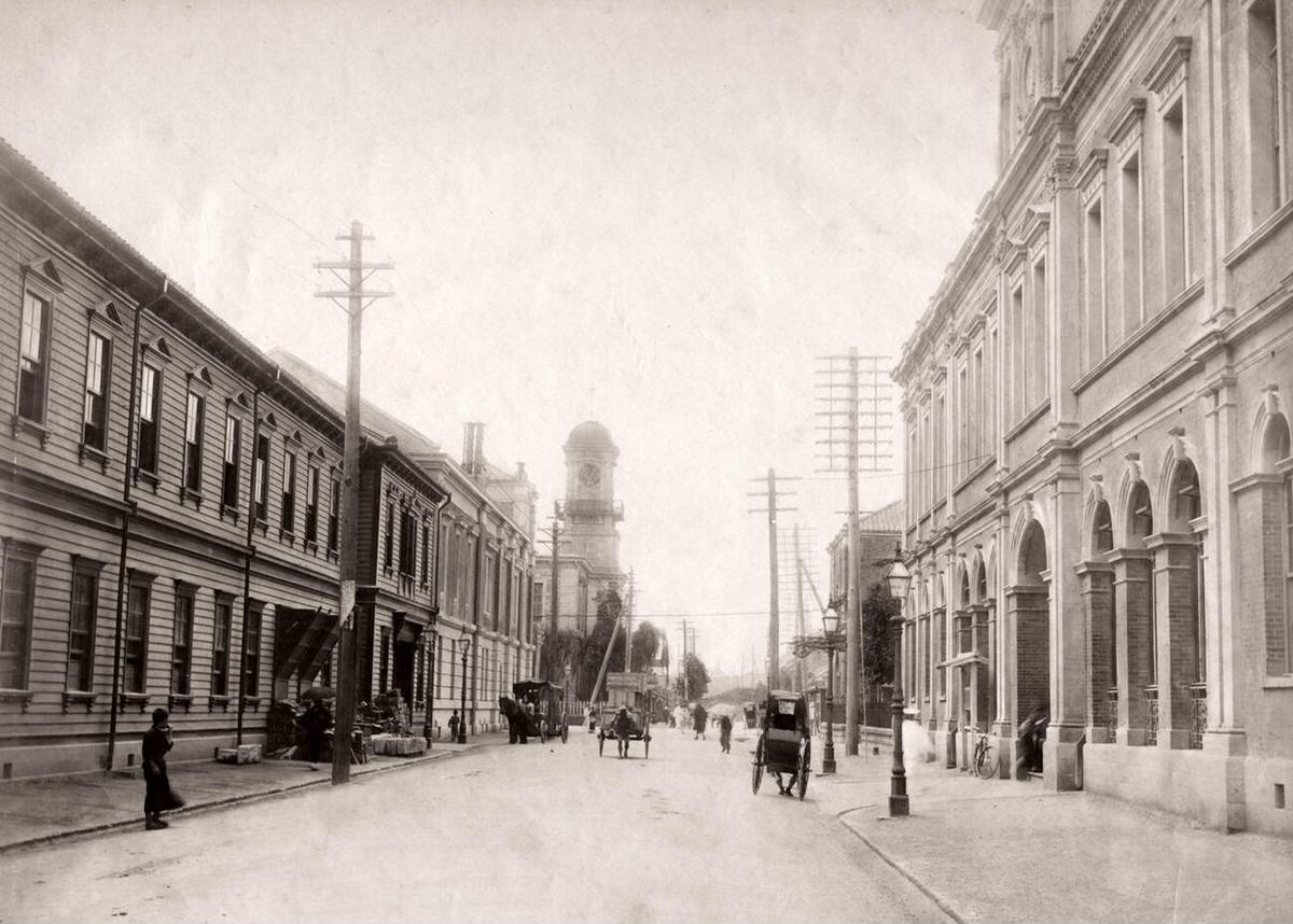 Street in Yokohama, 1890