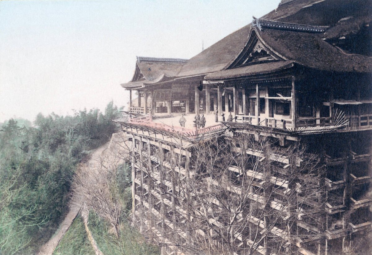 Kiyomizudera Buddhist temple at Higashiyama in Eastern Kyoto, 1890s