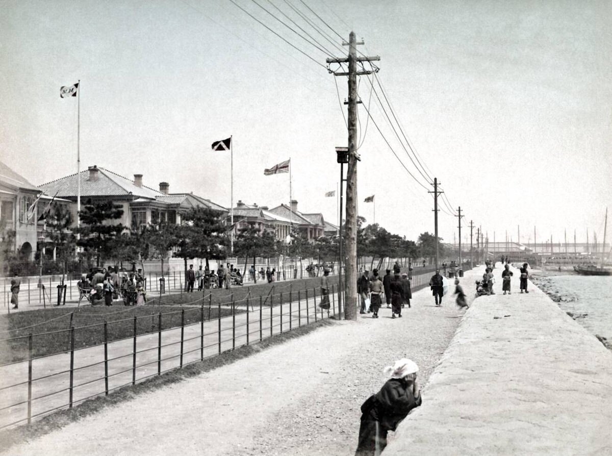 The Bund in Kobe, 1880s