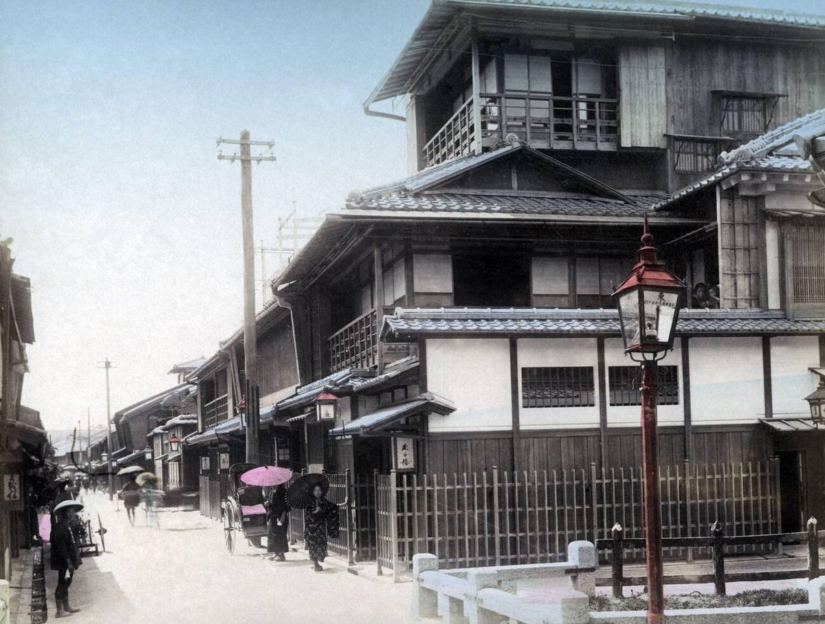 Tea house in Osaka, 1890s