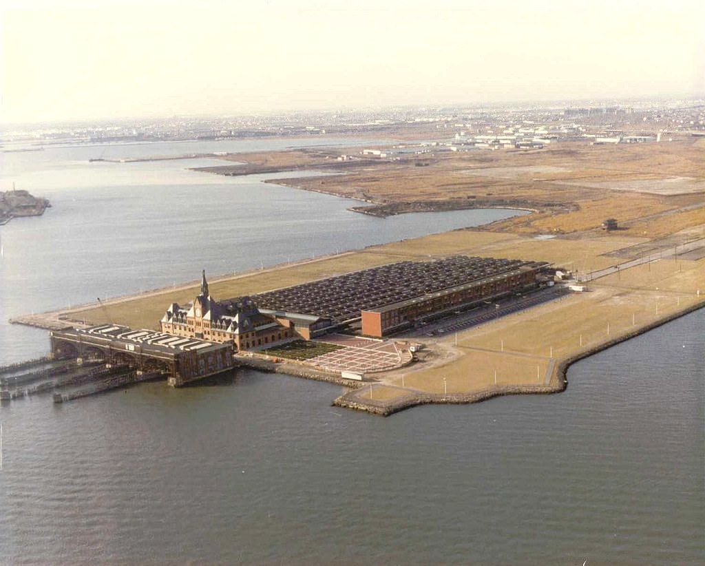 Liberty State Park in a transitional state with the Jersey Central Railroad ferry terminal, 1979