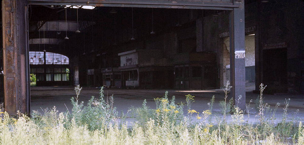 Interior of the abandoned Central Railroad of New Jersey Terminal in Jersey City, 1976