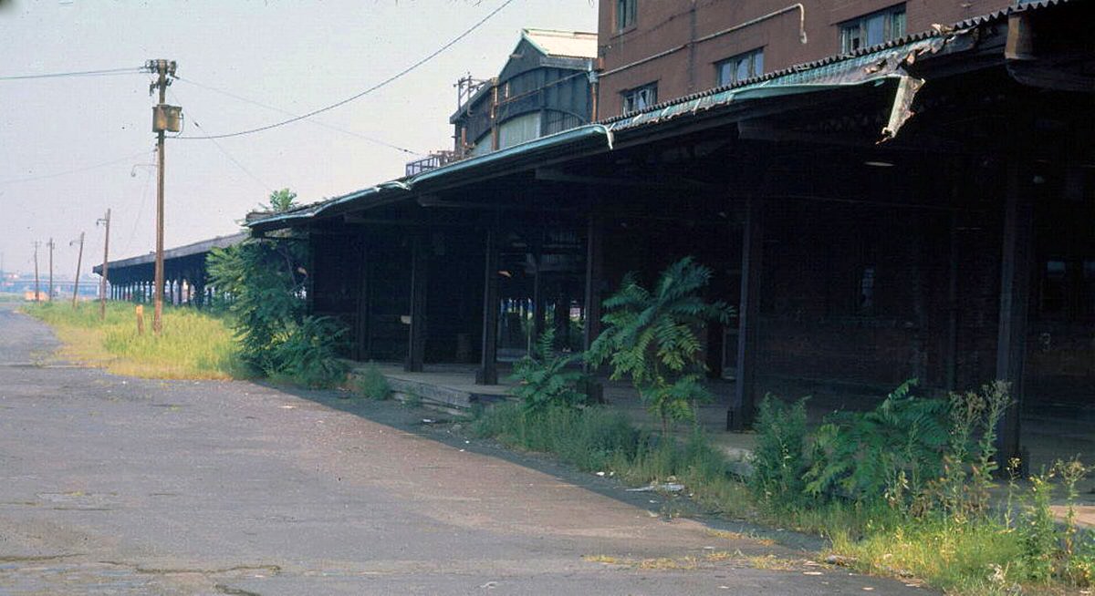 Central Railroad of New Jersey Terminal looking toward the New Jersey Turnpike, 1976