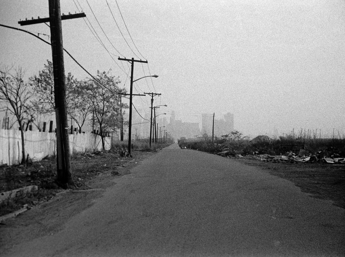 Johnston Avenue and abandoned railroad land in Jersey City, 1975