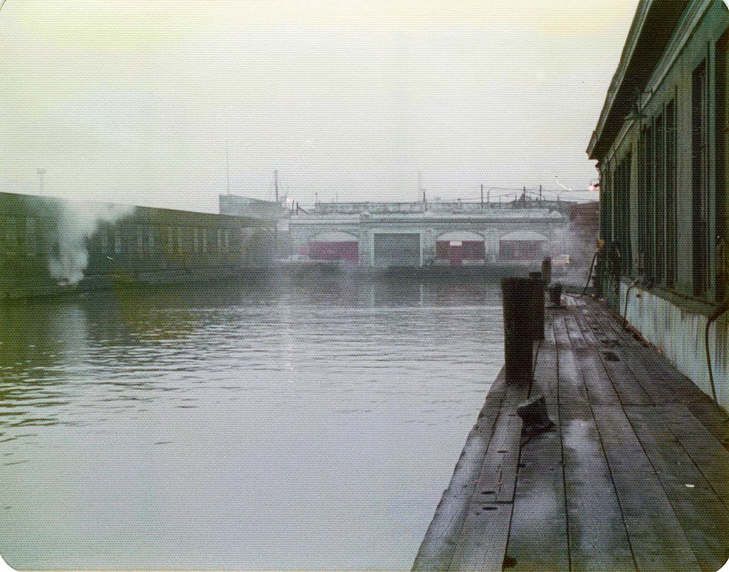 Abandoned ferry slip at the Hoboken Erie Lackawanna Terminal, 1975