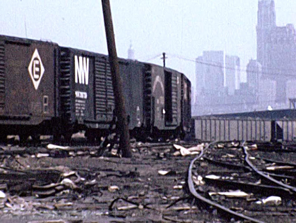 Abandoned Harsimus Cove Pennsylvania Railroad yard in Jersey City, 1976