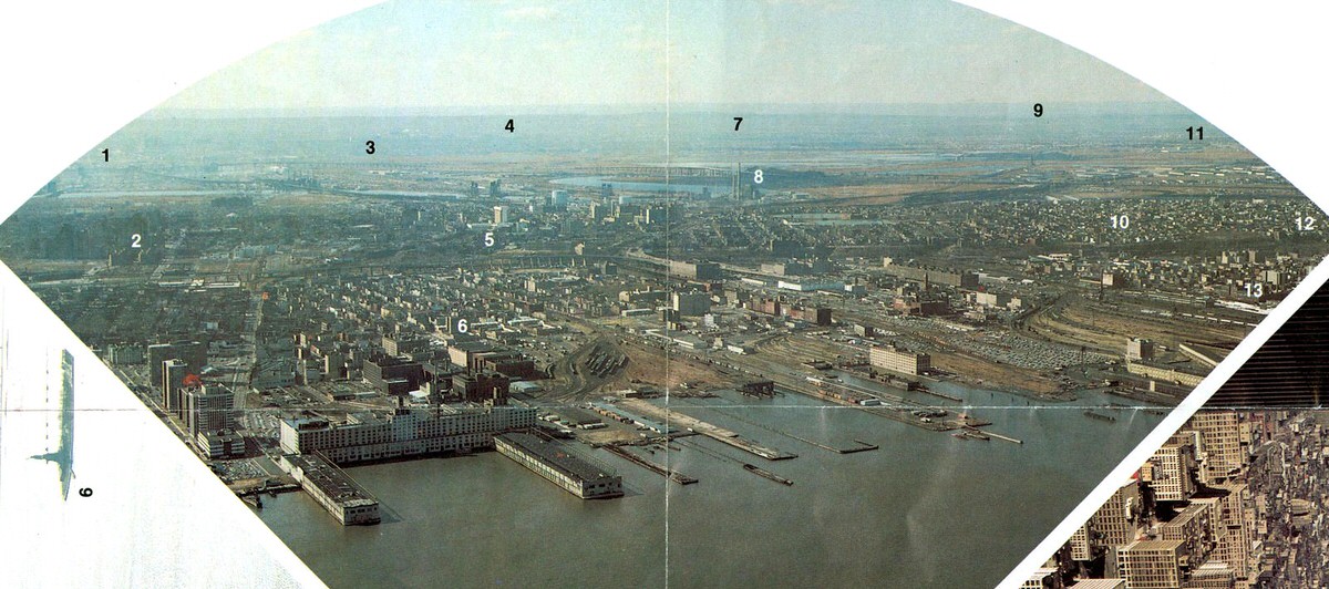 Jersey City seen from the top of the World Trade Center, 1974