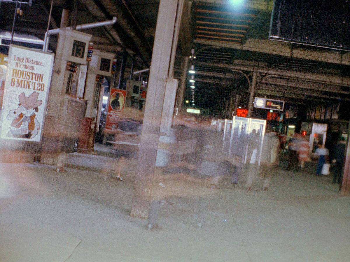 Hoboken Erie Lackawanna terminal by the tracks, 1975