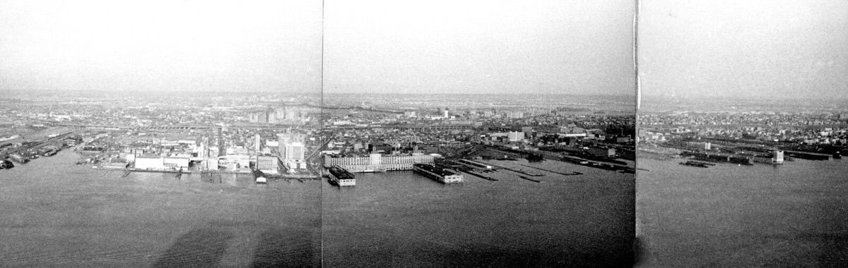 Jersey City seen from the 58th floor of the World Trade Center, 1974