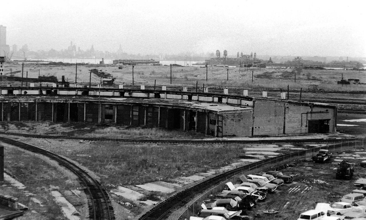 Abandoned landscape at the future site of the Grove of Remembrance in Jersey City, 1975