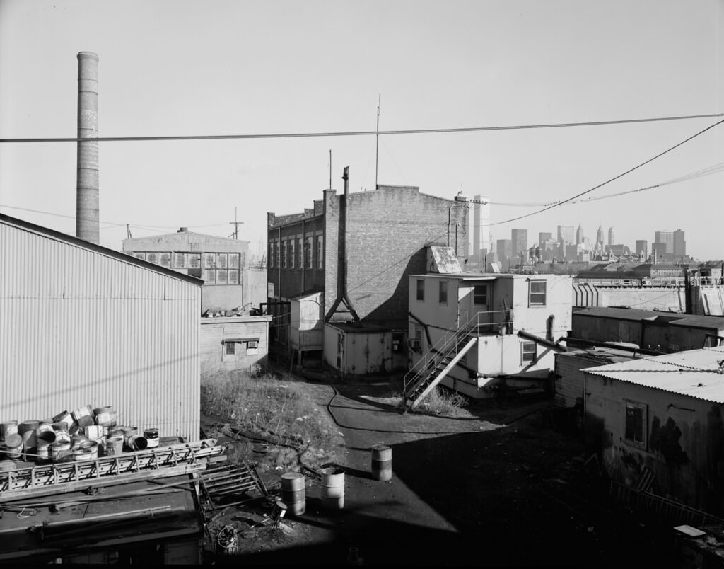 Central Railroad of New Jersey machine shops and Pier No. 19 in Jersey City, 1975