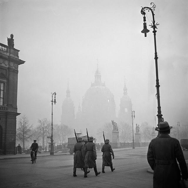 Nazi Storm Troopers marching next to the Arsenal in front of the Berlin Cathedral, 1935