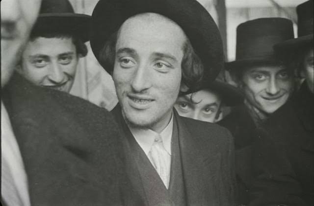 Students standing outside a yeshiva, Mukacevo, ,1937s