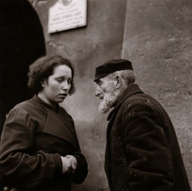Grandfather and granddaughter, Warsaw, 1930s.