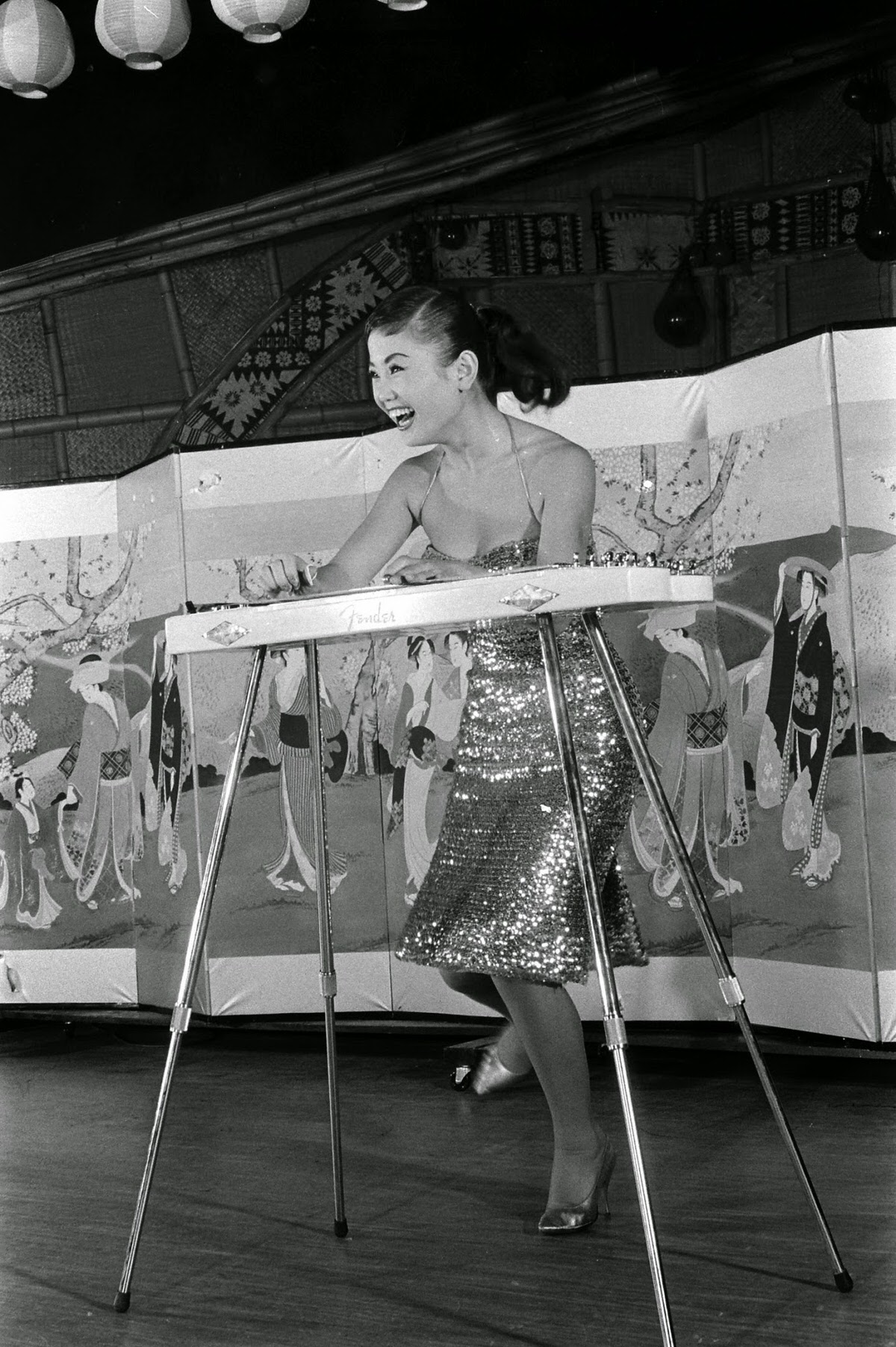 Ai-ja Kim performing on stage in Chicago, ,1960