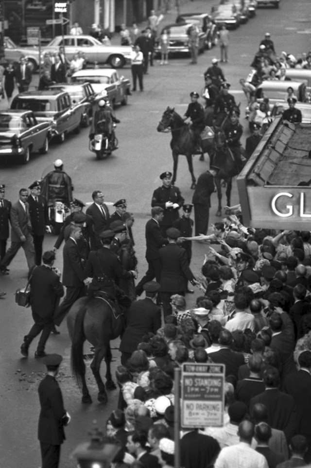 John F. Kennedy entering Madison Square Garden prior to a Birthday Salute, 1962