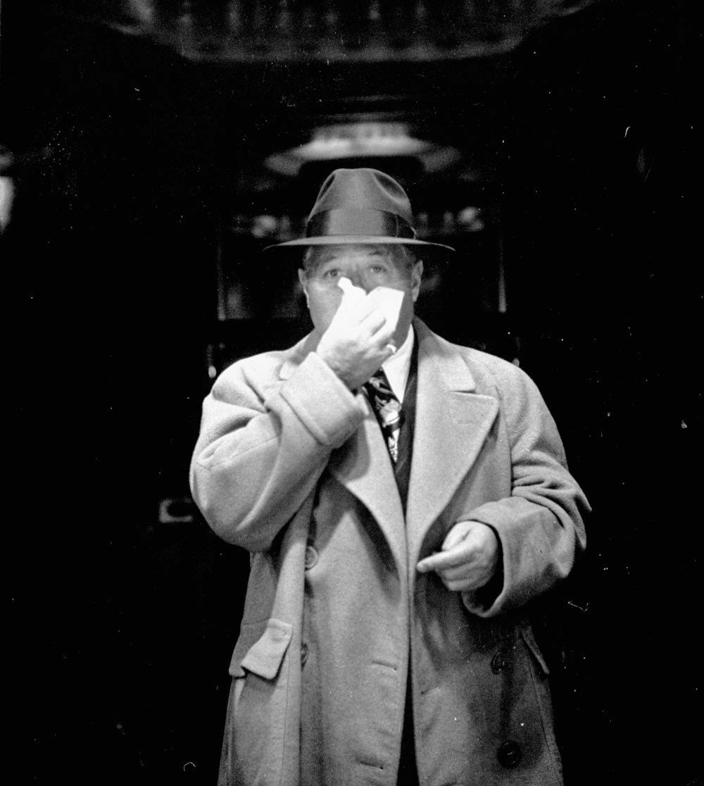 Nose-blower watching himself