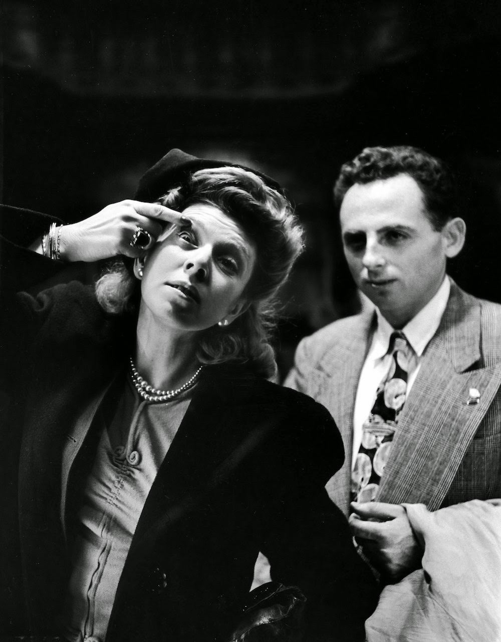 Woman checking her eyelid