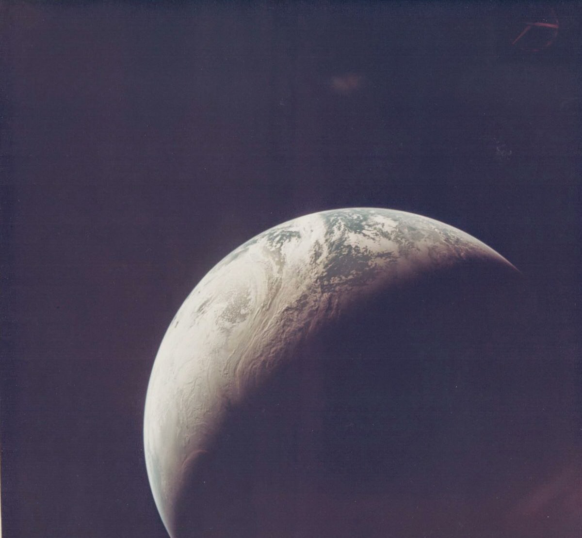 Crescent Earth from 10,000 miles, Apollo 4, November 1967.