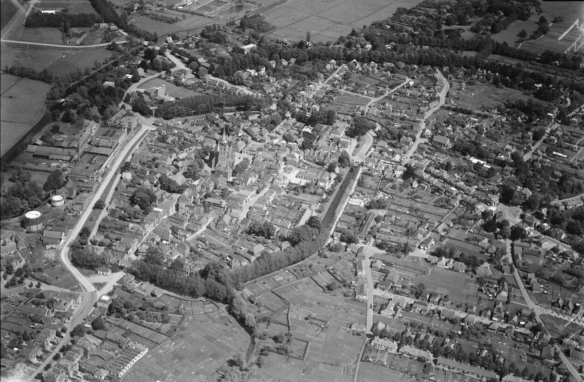 Aerial view of Lochem, 1920s-1940s.