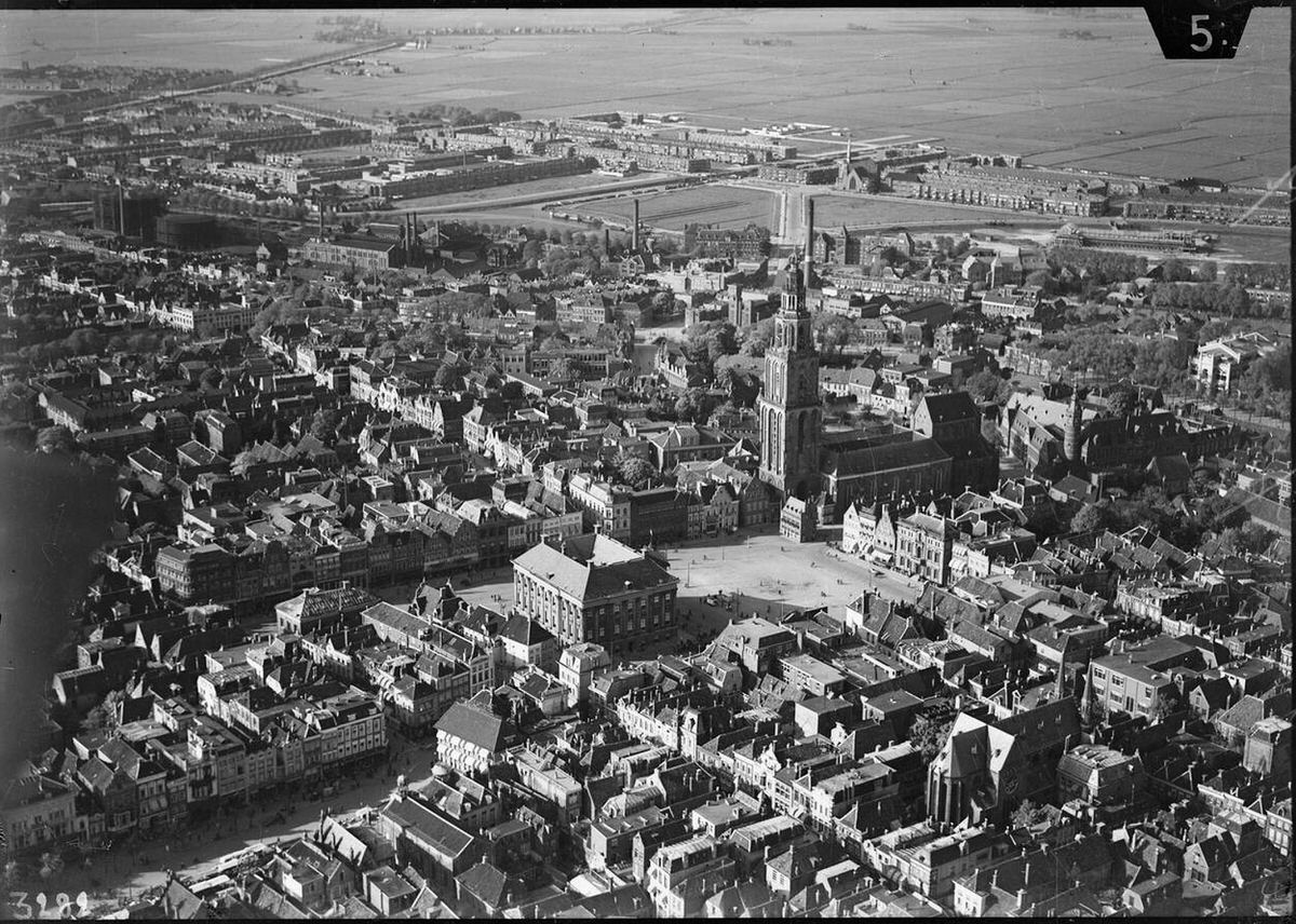 Aerial view of Groningen, 1920s-1940s.