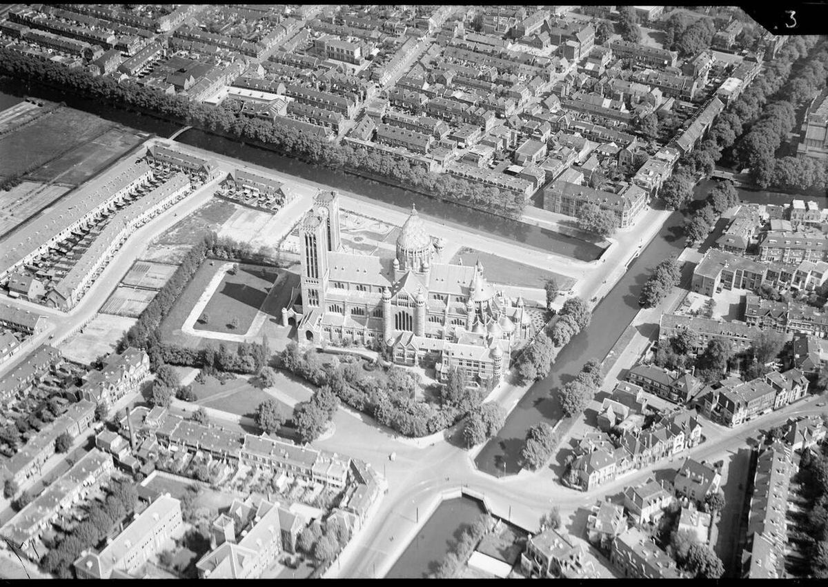 Aerial view of Haarlem, 1920s-1940s.
