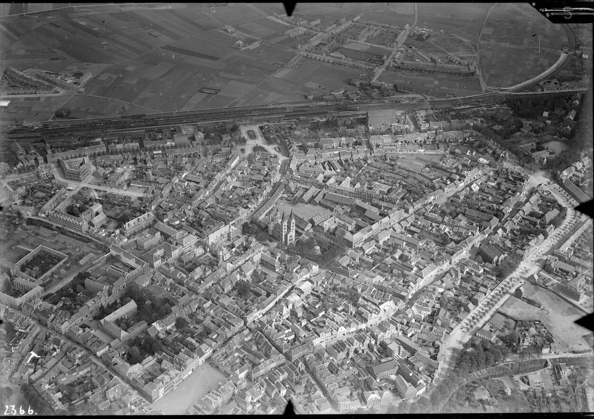 Aerial view of Roermond, 1920s-1940s.