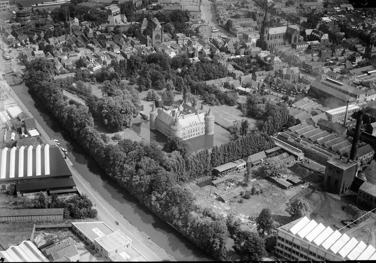 Aerial view of Helmond, 1920s-1940s.