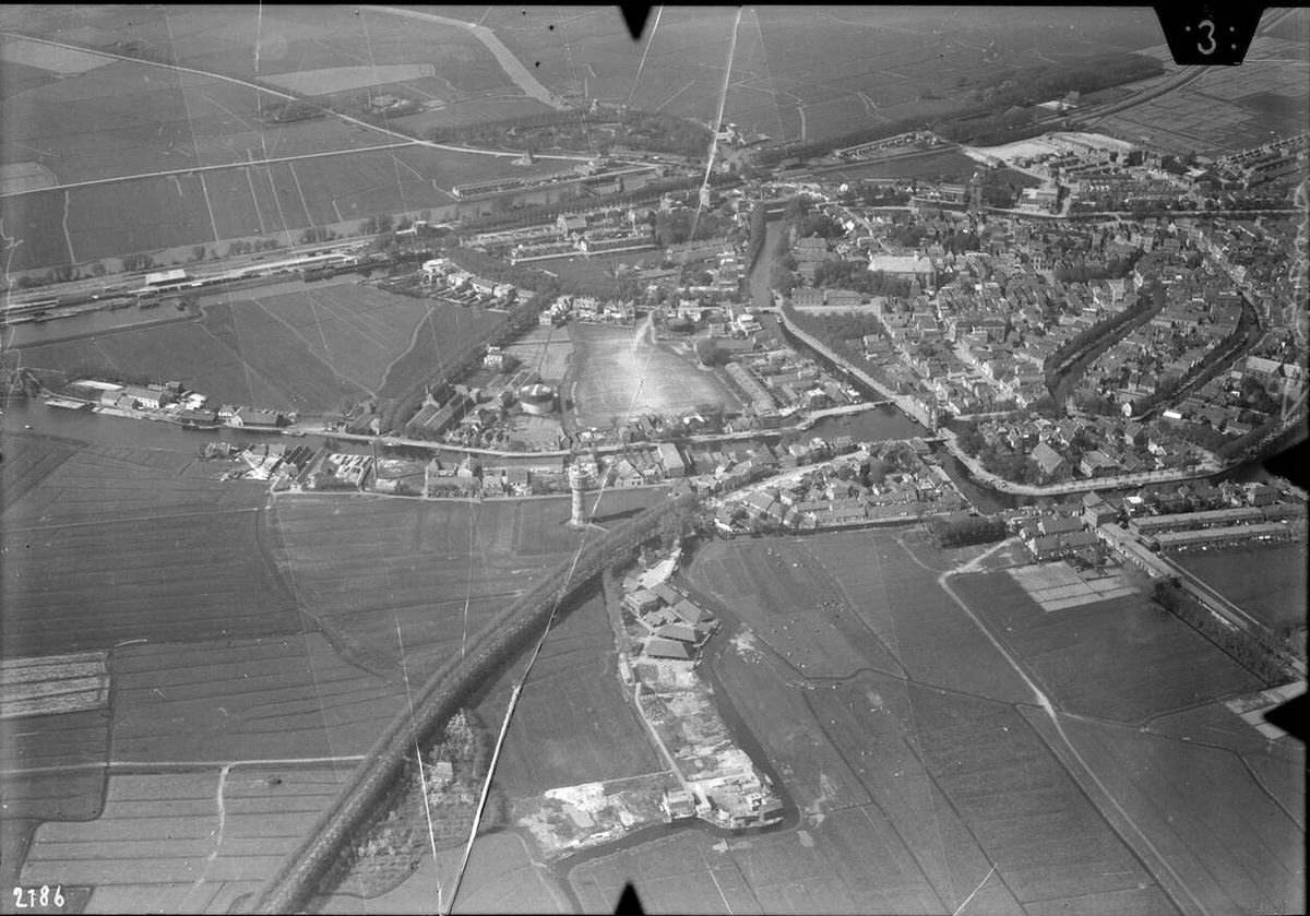 Aerial view of Sneek, 1920s-1940s.