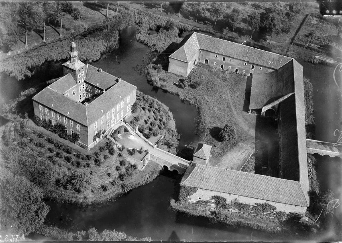 Aerial view of Limbricht, 1920s-1940s.